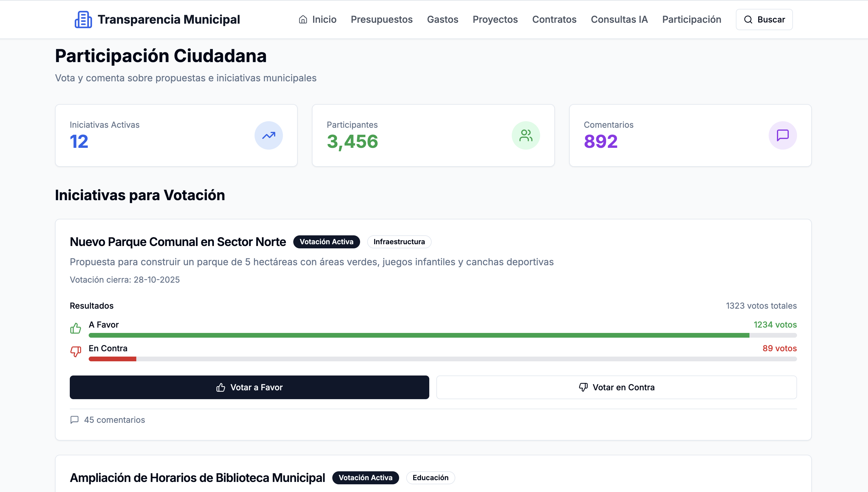 Portal de participación ciudadana